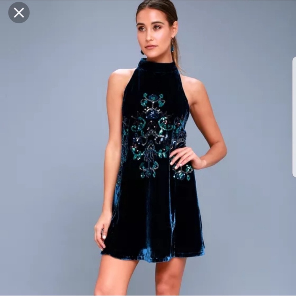 Free people velvet sequin dress